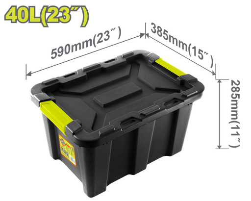 [22877] CAJA DE ALMACENAJE  PLÁSTICA 23" 40L DYLLU (DTTB3340)