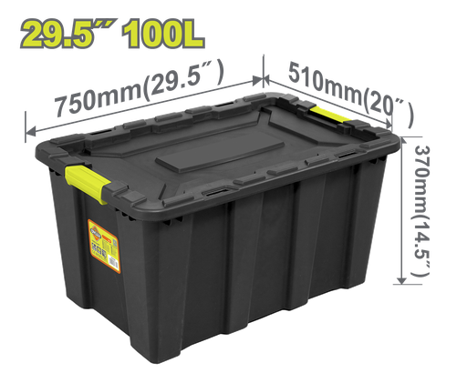 [22880] CAJA DE ALMACENAJE  PLÁSTICA 29.5" 100L DYLLU (DTTB331B)