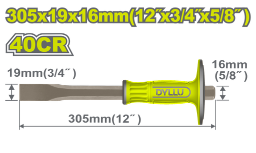 [23324] CINCEL PLANO 12" X 3/4" X 5/8" CON PROTECTOR DYLLU (DTCC2311)