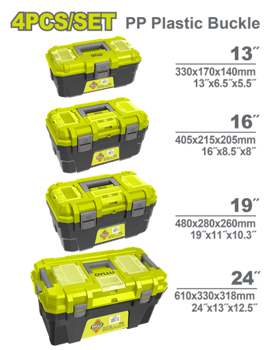 [23351] CAJA HERRAMIENTA JUEGO X 4 PZS (13,16,19,24" ) DYLLU (DTTB2104)