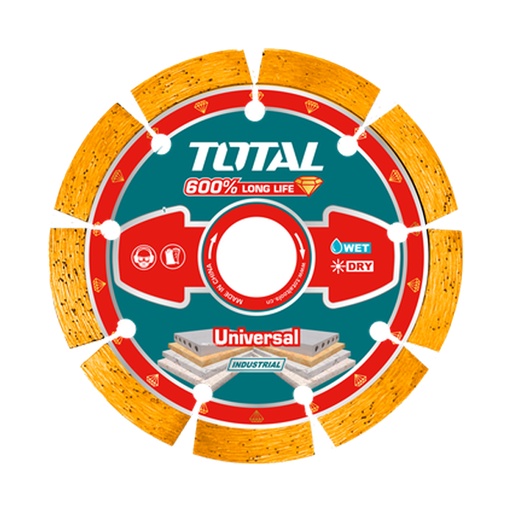 [23426] DISCO DIAMANTADO SEGMENTADO 9" UNIVERSAL CORTE EN SECO Y HUMEDO INDUSTRIAL SUPER TOTAL (TAC2172301)