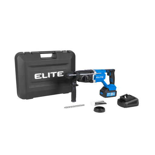 [23438] ROTOMARTILLO 26MM ELITE SDS PLUS INALAMBRICO 21V 2.8 JULES SIN ESCOBILLAS INCLUYE BROCA + BATERIA 4 A.H + CARGADOR (XBRM2126K)